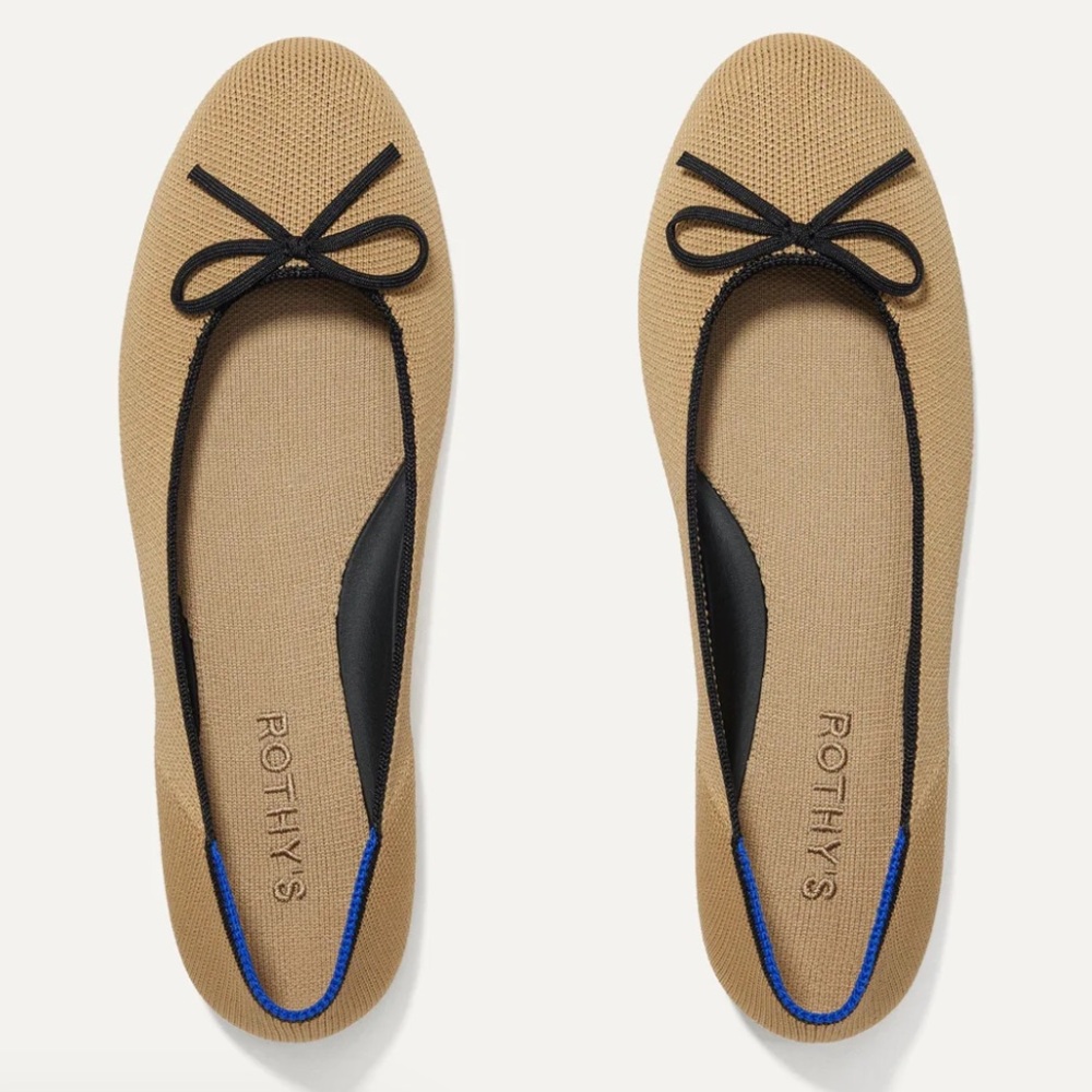 Rothy’s beige and black ballet flats size 9
